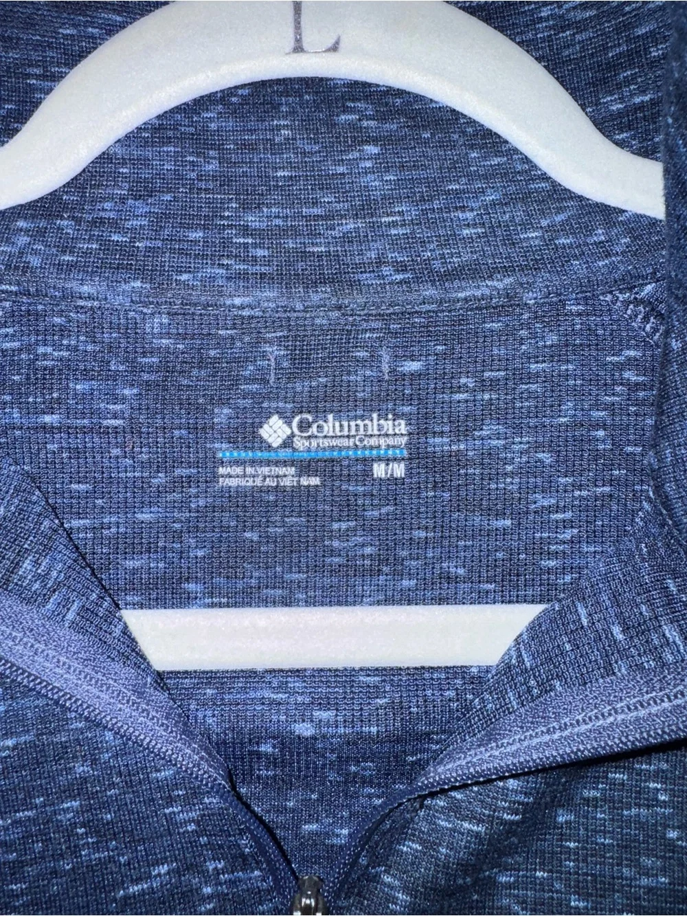 Columbia Women’s Medium 1/4 Zip Pullover Blue Heather Long Sleeve Thumbholes
